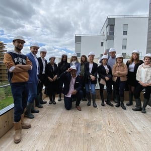 Visite d’un chantier Woodeum nouvelle génération en bois avec notre partenaire Crédit Coopératif